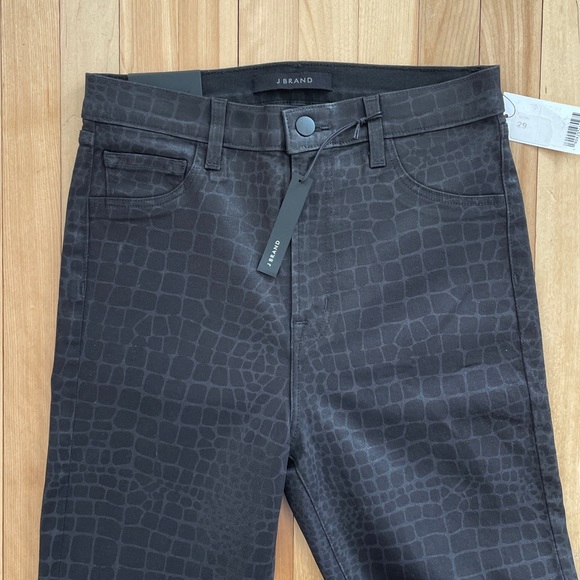 NWOT J Brand Leenah High-Rise Ankle Skinny Stretch Caiman Print Pants - Sz 29 - Picture 3 of 14